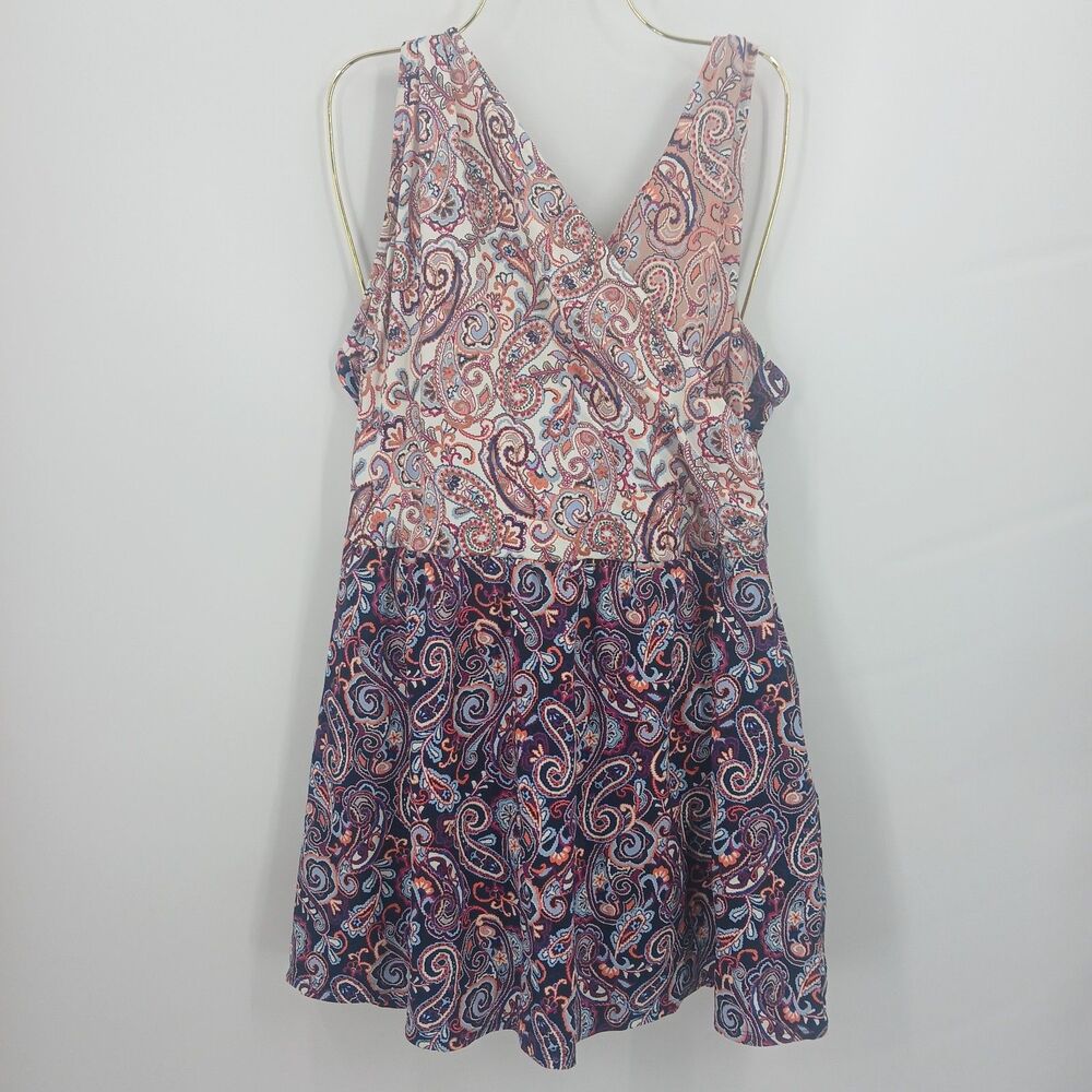 womans land's end plus size 18W DDD swim suit one piece swim dress floral purple